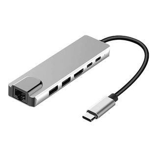 HUB 6 Ports Type C vers Ethernet Rj45 HDMI USB USB-C pour MacBook iPad