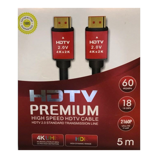 Câble HDMI 5M HDTV 4K Premium Haute Vitesse 2.0