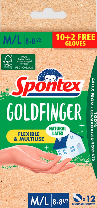 Rukavice lateks Goldfinger vel. M/L 12/1 bijele Spontex