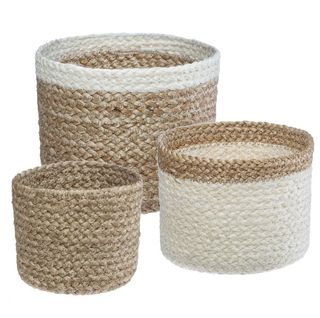 Set dekor. jutanih korpi 3/1 bijele/bež Atmosphera