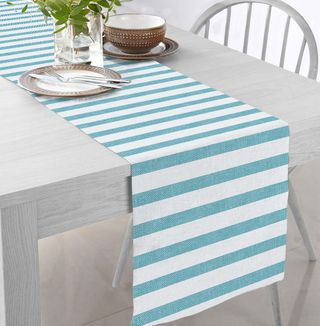 Nadstolnjak Shabby 40x140cm dezen 18 na pruge plavi/bijeli Gemitex