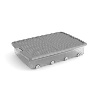 Kutija za odlaganje stvari vel. XL 55l na točkiće transp./siva Kis