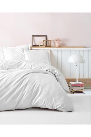 Posteljina Elegant Stripe za franc. krevet bijela Cottonbox