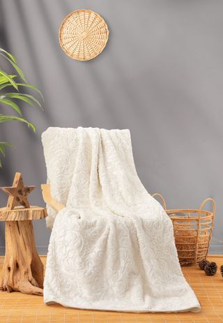 Ćebe za franc. krevet Emboss 220x240cm krem Cottonbox