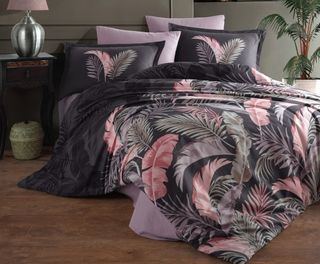 Posteljina Ranforce Hena V1 za franc. krevet antracit Clasy