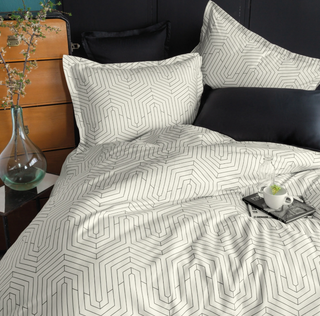 Posteljina Saten Strada za francuski krevet krem/crna Issimo