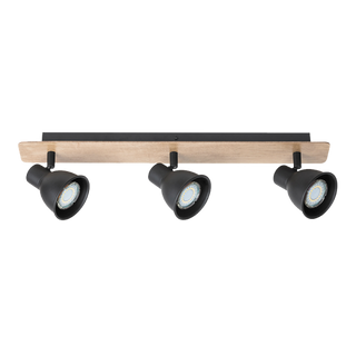Plafonska svjetiljka Riko 3xGU10 505mm crna/boja drveta Elmark