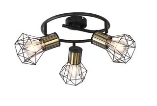 Plafonska svjetiljka Priska E27 3x40W crna/mesing Globo