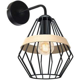 Zidna lampa Cliff 1xE27 60W crna/boja drveta Milagro