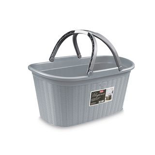 Korpa ovalna sa ručkama Elegance 35l siva Stefanplast
