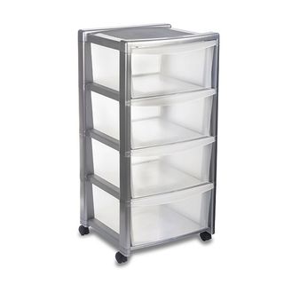 Fiokar na točkićima 40x40x80cm sa 4 fioke sivi Stefanplast