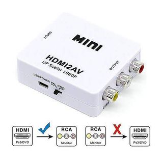 MINI HDMI to RCA AV ადაპტერი, 1080P Up Scaler