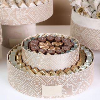 Coupe fiançailles 2 étage - Beige à motif