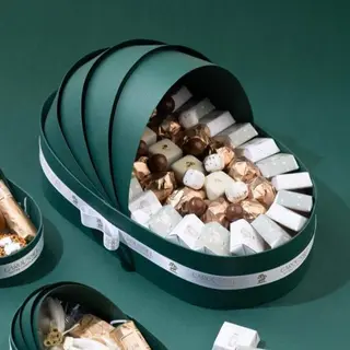 Couffin Moyen Vert Emeraude - Chocolat