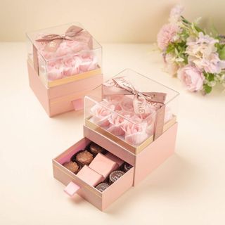 Boite Rose - Fleurs & Chocolat