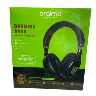 Oraimo Booming Bass Wireless Headphone, Black
