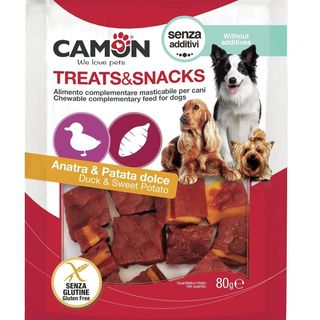 CAMON SNACKS Carrés de canard et patate douce POUR CHIEN 80G
