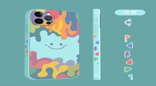 Watercolour smiley face phone case iPhone 14PLUS