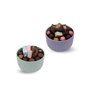Vase Strié Pastel Pm Avec 300g De Chocolats