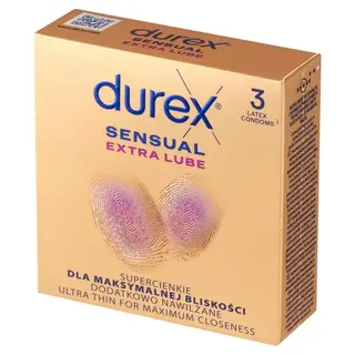 Durex Sensual Extra Lube Prezerwatywy 3 sztuki