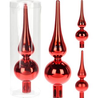 Topper de Sapin de Noel Argent Rouge 20cm