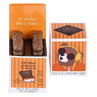 Cube 16 Ours En Guimauve Chocolat Au Lait Et Abricot