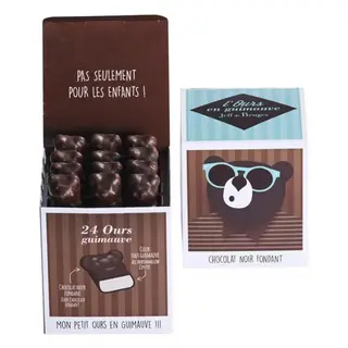 Cube 24 Ours En Guimauve Chocolat Noir