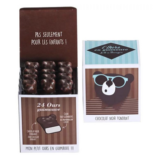 Cube 24 Ours En Guimauve Chocolat Noir