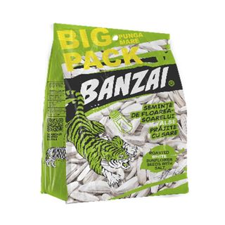 Seminte de floarea-soarelui albe prajite cu sare Banzai, 120 g