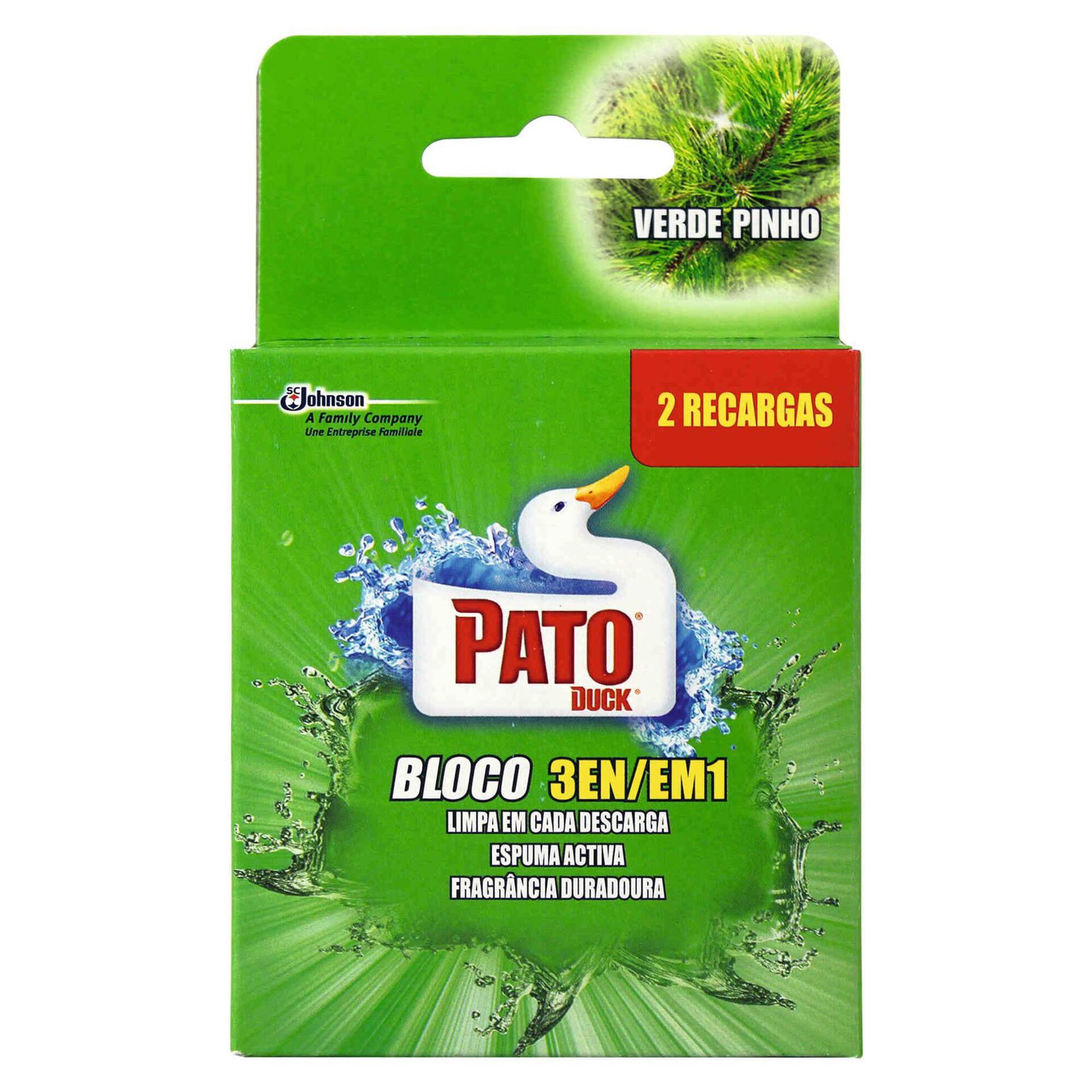 Bloco Sanitário Recargas 3 em 1 Verde Pinho Pato (2 un)