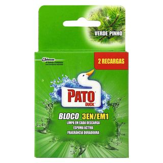 Bloco Sanitário Recargas 3 em 1 Verde Pinho Pato (2 un)