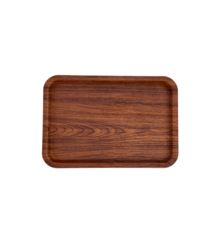 Plateau réctangulaire En plastique - Effet du bois 23x34CM