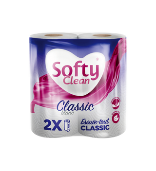 Essuie-tout Blanc - Classic SOFTY 2 Plis-2 Rouleaux