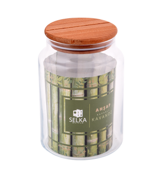 Pot SELKA 200197-890ML-Avec couvercle en bois