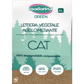 Inodorina Green Areia para Gato 100% Biodegradável Aglomerante Eco embalagem 6 L - 49514800934