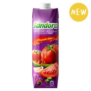 Томатний сік з сіллю Sandora Пікантний відновлений з м'якоттю стерилізований 0.95 л