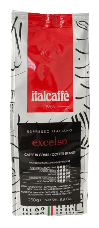 Იტალკაფე-ყავა Მარცვალი  "ექშელსო Ბარი"  250გ. 90%/10%