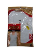 LUX COZI GOLD White Vest 3-Pack, XL