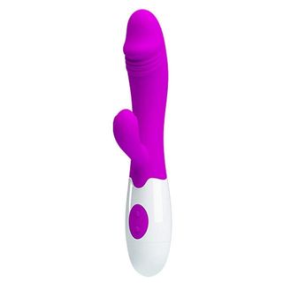 Vibrador com Estimulador Clitóris Snappy Roxo, 19.5cm Ø3.2cm, 30vibrações