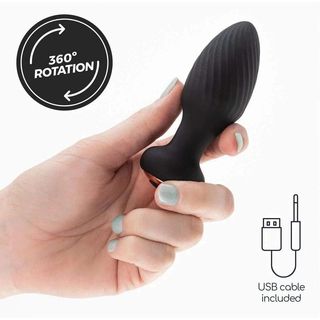 Plug Rotativo com Controlo Remoto, 9.8cm Ø3.5cm, 7vibrações e 7rotações