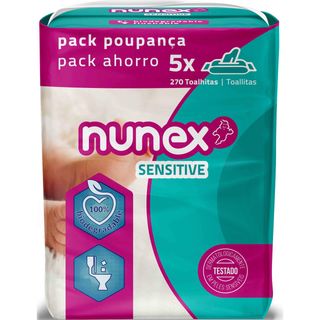 Toalhitas Bebé Sensitive Nunex (emb. 270 un (5 x 54 un))