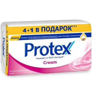 Პროტექსი Ანტიბაქტერიული Მყარი Საპონი 4+1 350 Გრ Მულტიპაკი Დამატენიანებელი Კრემით