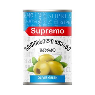 Ზეთისხილი /სუპრემო Მწვანე Უკურკო/ 425გრ