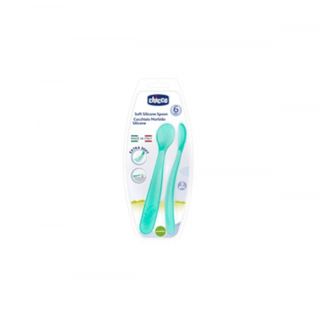 Chicco Utensílios Alimentação Colher Silic 6m+ Azul 2