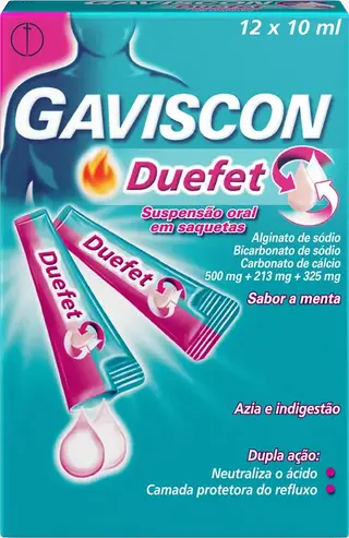 Gaviscon Duefet, 500/213/325 mg x 24 susp oral saq