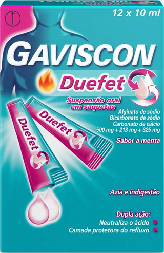 Gaviscon Duefet, 500/213/325 mg x 24 suspensão oral saquetas