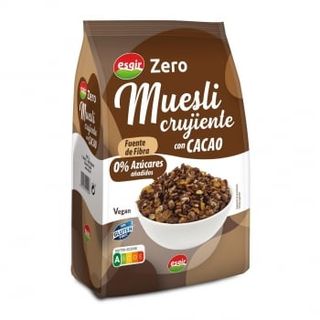 Muesli Crujientes Con Cacao Esguir Zero Sin Gluten Y Sin Azúcar Añadido 300 G.