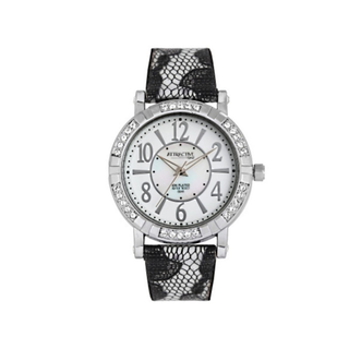 Q&Q Black Watch with Snake Print Strap