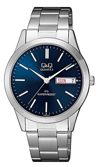 Q&Q Silver Quartz Water-Resistant Watch