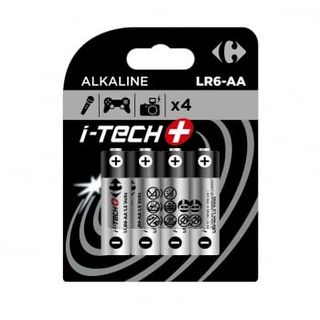 Pilas Alcalinas Carrefour Itech + Aa/ Lr06, Paquete 4